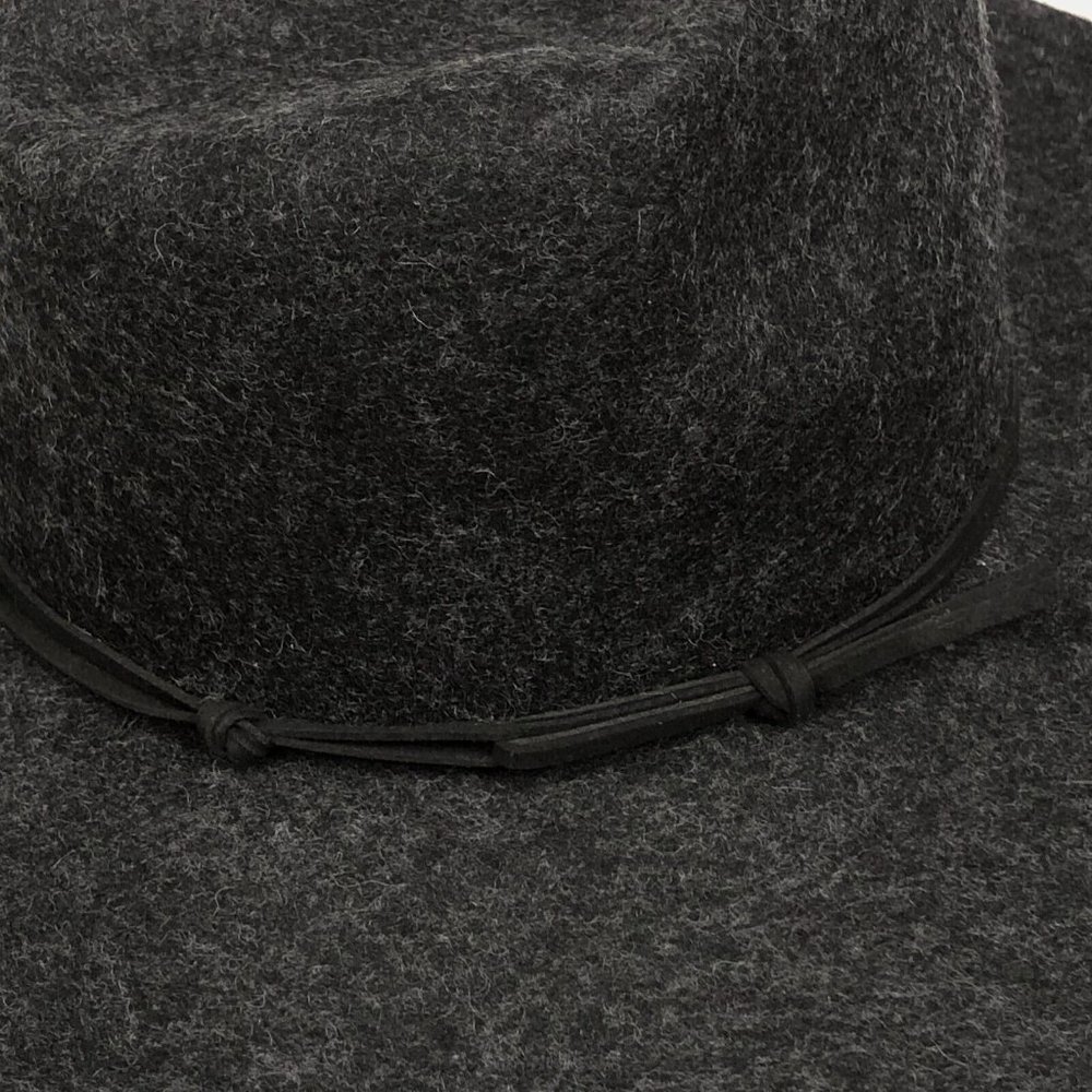 NEW Universal Thread Womens Wide Brim Wool Felt Fedora Hat Charcoal Gray Western - Picture 5 of 6